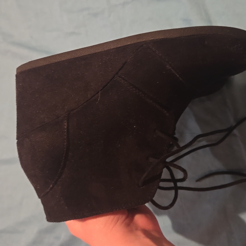 Black Lace Up Wedges - Picture 5 of 7